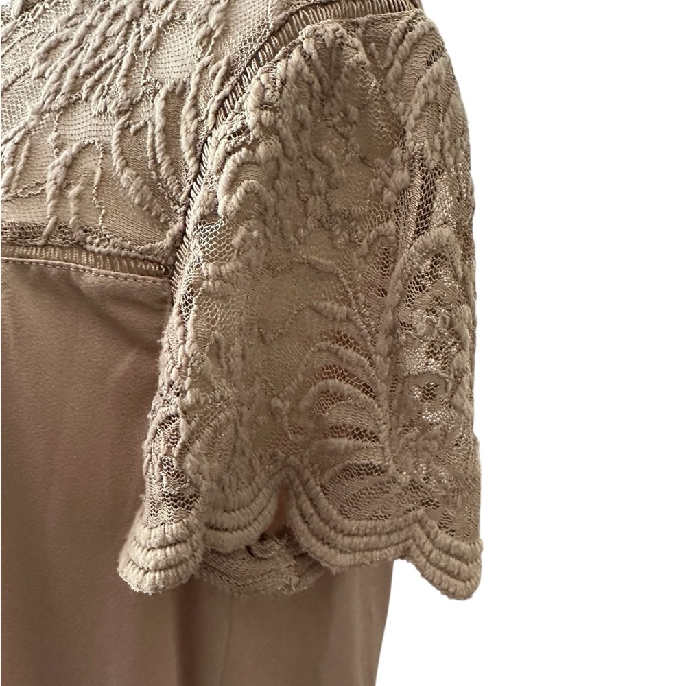 Torrid Tan Embellished Flutter Sleeve Blouse - Picture 3 of 6